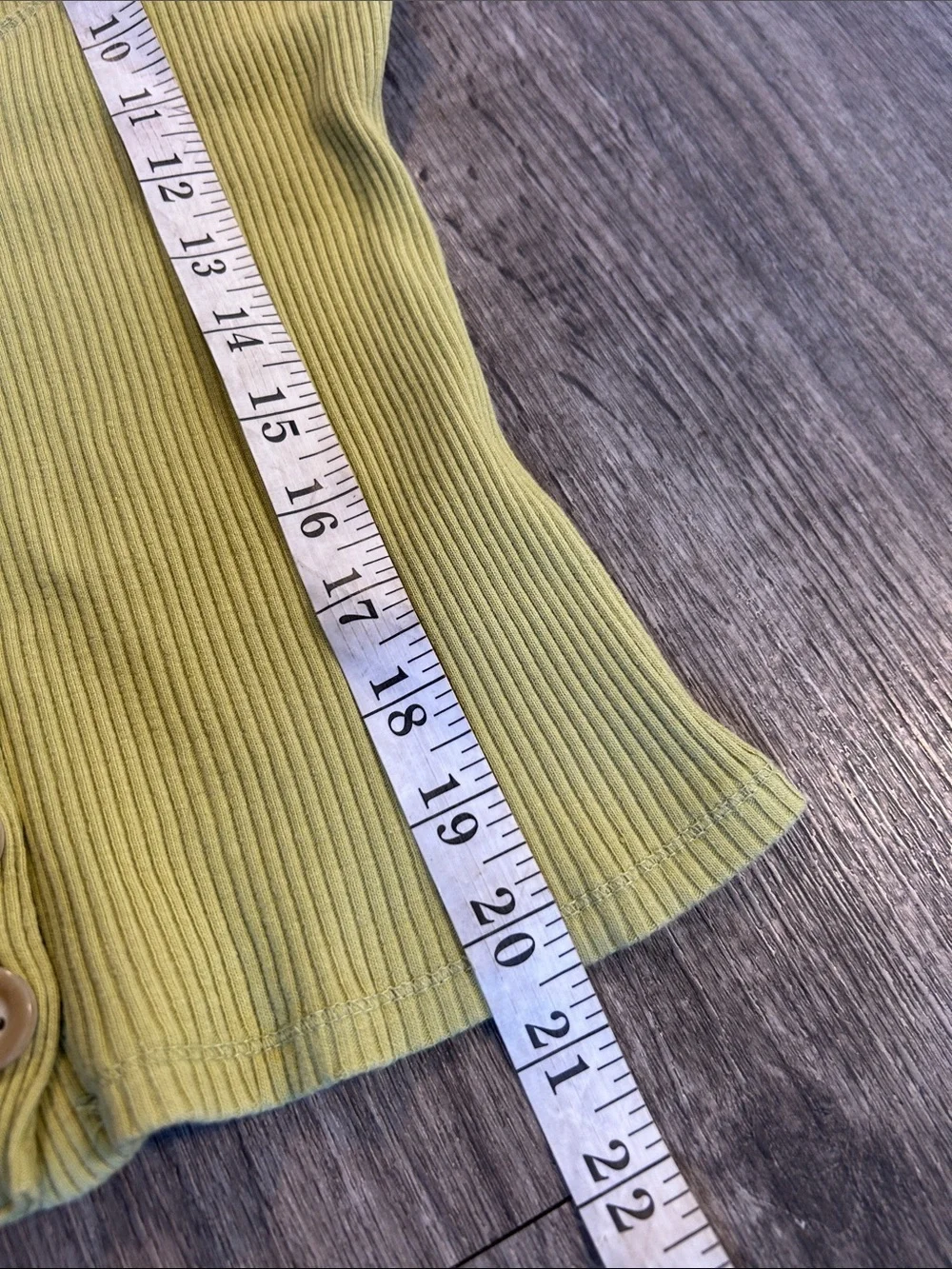 Free People Ribbed Button Front Tank Top Green XS Stretch Cotton
